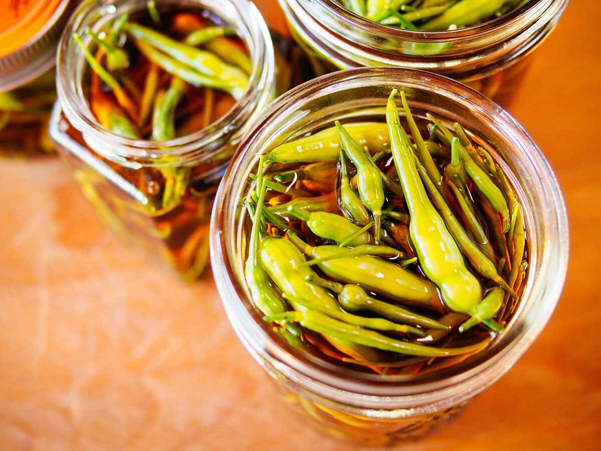 Pickled radish seed pods