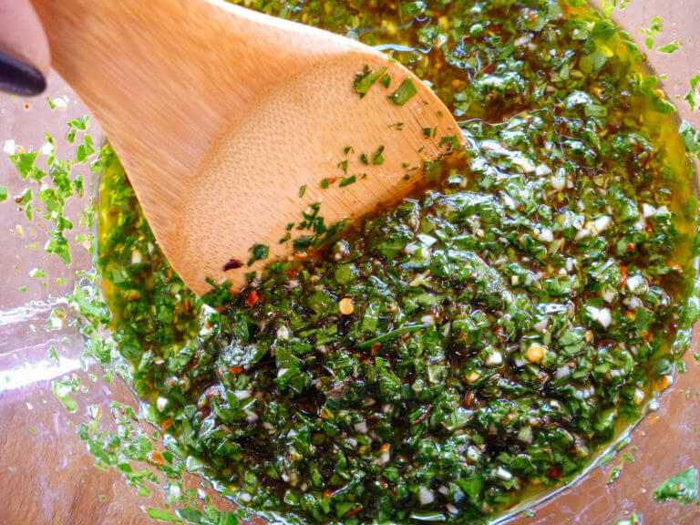Authentic chimichurri the way an Argentine makes it